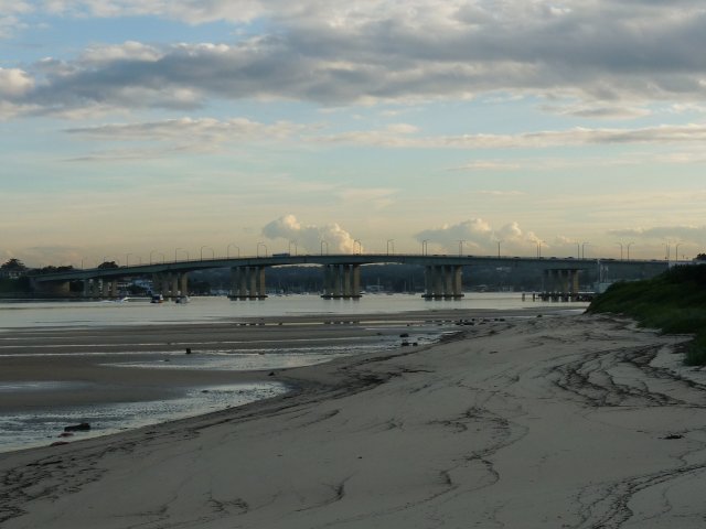 Captain Cook Bridge over Georges River running into Botany Bay 
